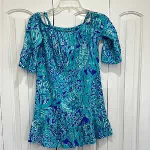 Lilly Pulitzer Girls  Dress- Vibrant Blue/Green- Size L (8-10)